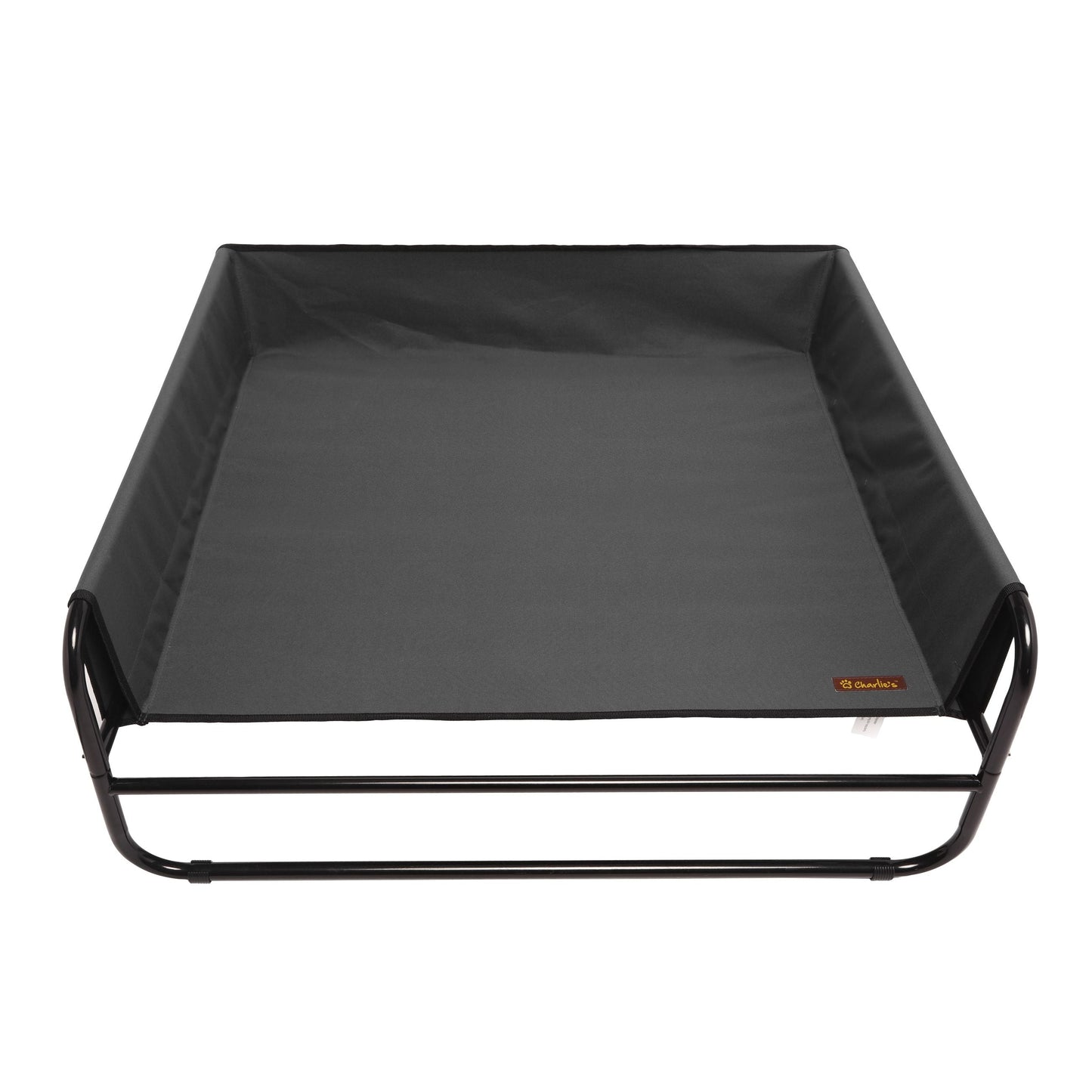 High Walled Outdoor Trampoline Pet Bed Cot - Black Charlie's Pet Products