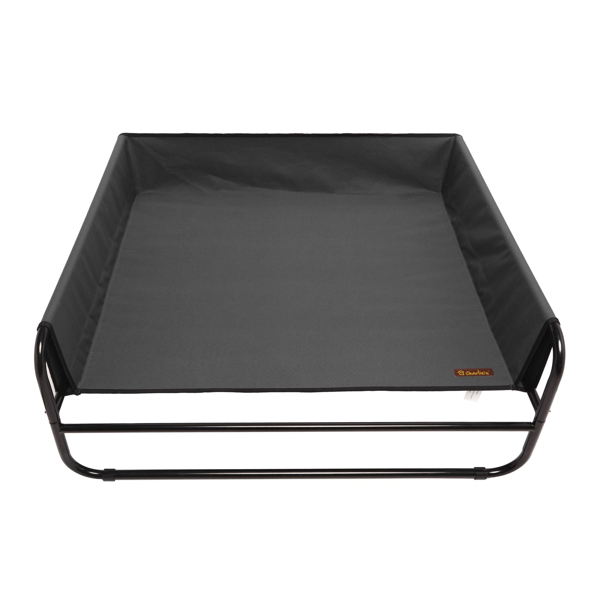 High Walled Outdoor Trampoline Pet Bed Cot - Black Charlie's Pet Products